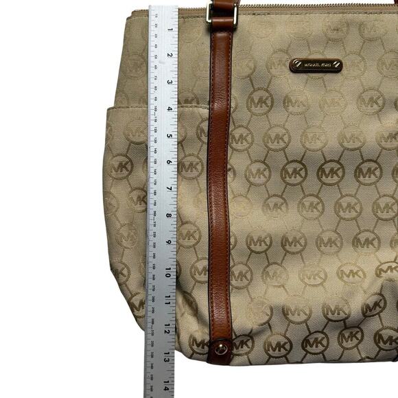 Michael Kors Signature Jet Set Tote Shoulder Bag Purse Classic Canvas - Picture 9 of 10